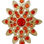 Pilgrim Jewelry Damen-Ring Messing aus der Serie vergoldet,orange 3.4 cm Gr. 53 (16.9) 331322324 B00CMO5GFQ