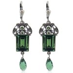 nobel schmuck Ohrringe Jugendstil mit SWAROVSKI ELEMENTS – Farbe Silber Emerald – in Etui – Made in Germany B002LFS73Y