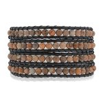 Rafaela Donata Armband Echtleder schwarz Jaspis rot braun 72cm – 60291016 B00BS8T85Q