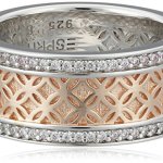 Esprit Damen-Ring 925 Sterling Silber rhodiniert Kristall Zirkonia star flash rose weiß ESRG91709C B00GMARK32