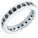 RAFAELA DONATA 925/- Sterling Silber rhodiniert Memoire-Ring mit Zirkonia schwarz B002SG7GAG