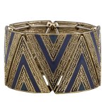 SIX "Ikat Blue" Armband aus goldenen Dreiecken, blaue Beschichtung (382-987) B00NTWHMC0