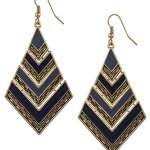 SIX "Ikat Blue" goldene Ohrh&auml;nger, eckige Glieder, blaue Beschichtung (398-168) B00NTWOX36