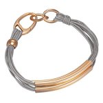 Joop CONSTRUCTION ROUND Armband Edelstahl vergoldet Roségold mit Baumwolle JPBR10603C210 B00O1V0VOO