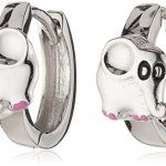 ZEEme Kinder und Jugendliche-Creolen 925 Sterling Silber Klapp Elefant glanz Lack pink/schwarz 139210020R B00ECNLHP8