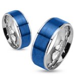 Coolbodyart Edelstahl Unisex Ring blau silber Blau gebürstet verfügbare Ringgrößen 47 (15) – 69 (22) B00IUCHGFW