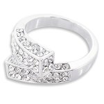 nobel schmuck Ring mit SWAROVSKI ELEMENTS – Farbe Silber Gr. 57 B002QA1D62