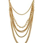 SIX "Grunge It" goldene Wasserfall Kette mit verschiedenen Gliedern (390-496) B00N8NB3DO