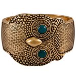 SIX "Sweet Autumn" breiter, goldener Eulen Armreif, türkise Augen (382-636) B00N8NAE98