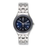 Swatch Unisex-Armbanduhr Classic Blue Influence Analog Quarz Edelstahl YGS765G B00B3SAGMA