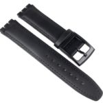 Minott Uhrenbänder Minott Ersatzband Uhrenarmband Leder Band Schwarz für Swatch 17mm B00A7ZSRNA