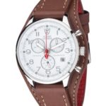 Detomaso Damen-Armbanduhr LIVENZA Silver/Brown Chronograph Quarz Leder DT3021-E B00IOQMDCK